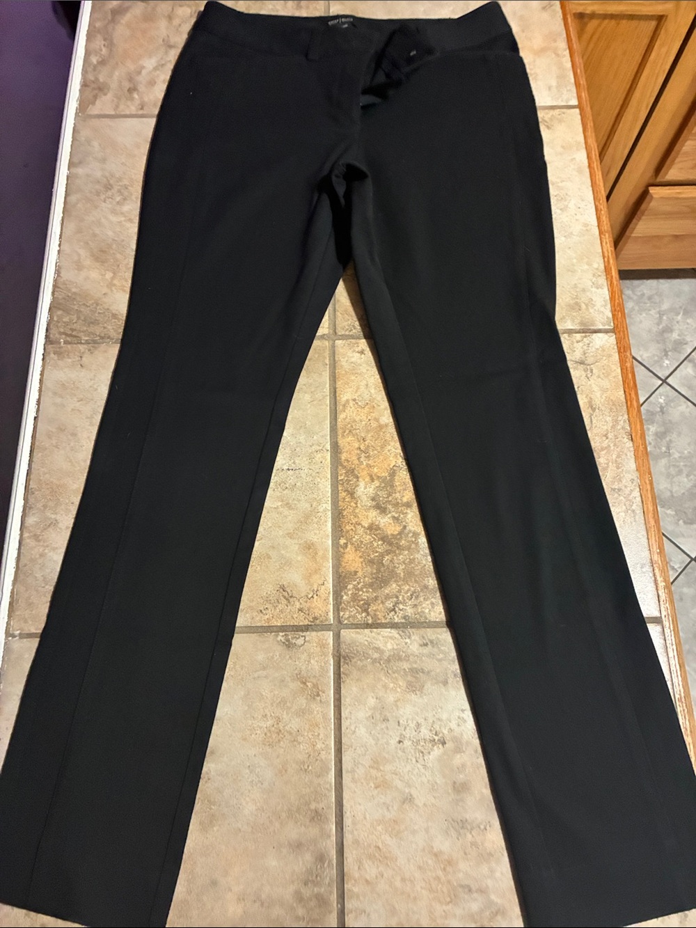 White House Black Market Black Tailored Straight-Leg Trousers